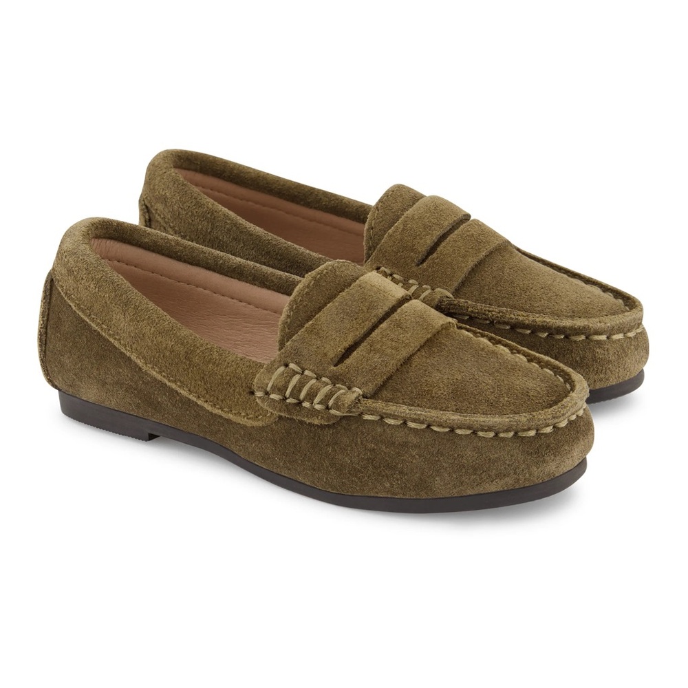 Zebra Olive Suede Penny Loafer Size 25 (9US toddler)